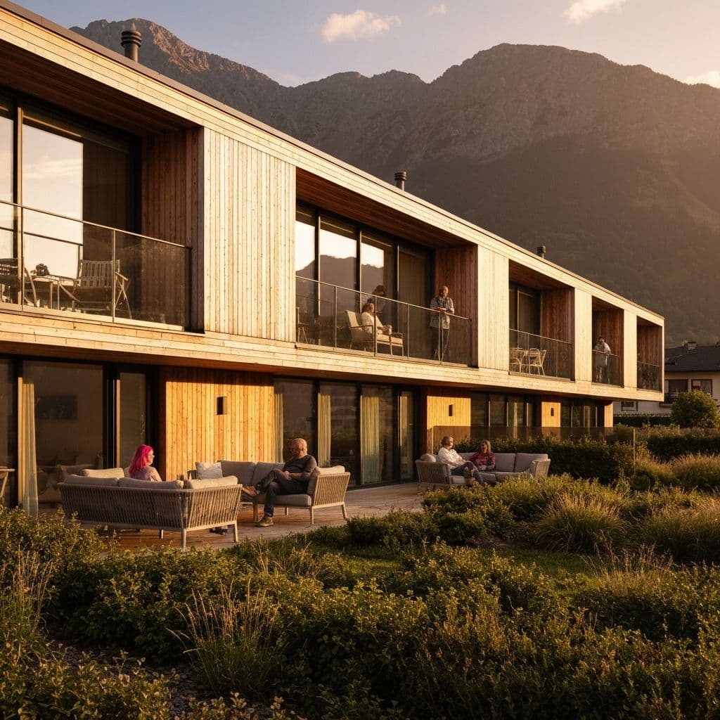 Minimal contemporary architecture with dramatic natural light