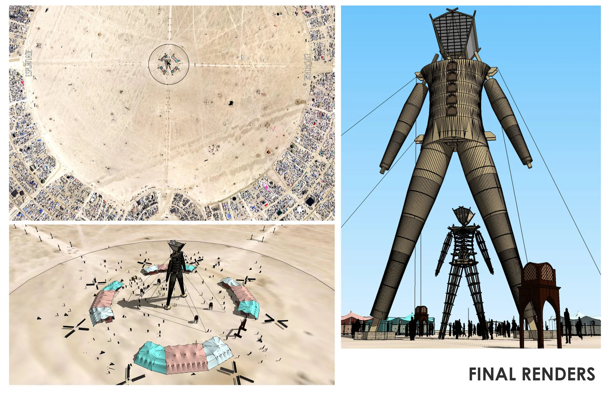 Final renderings of the Man from above and from the playa